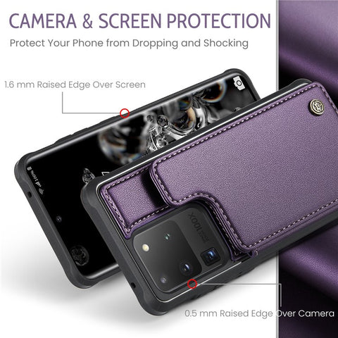 For Samsung Galaxy S20 Ultra Phone Case CASEME C22 Leather Back Cover with RFID Blocking Card Slots