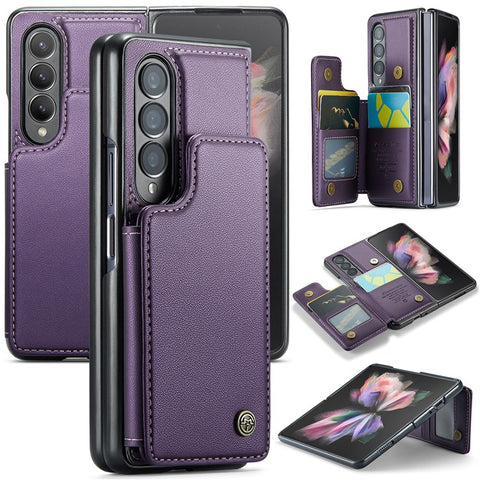 For Samsung Galaxy Z Fold3 5G Phone Case CASEME C22 Leather Back Cover with RFID Blocking Card Slots
