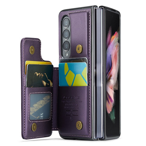 For Samsung Galaxy Z Fold3 5G Phone Case CASEME C22 Leather Back Cover with RFID Blocking Card Slots
