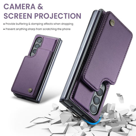 For Samsung Galaxy Z Fold3 5G Phone Case CASEME C22 Leather Back Cover with RFID Blocking Card Slots