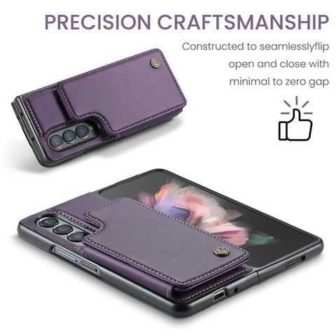 For Samsung Galaxy Z Fold3 5G Phone Case CASEME C22 Leather Back Cover with RFID Blocking Card Slots