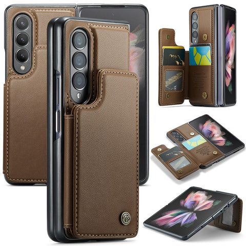 For Samsung Galaxy Z Fold3 5G Phone Case CASEME C22 Leather Back Cover with RFID Blocking Card Slots