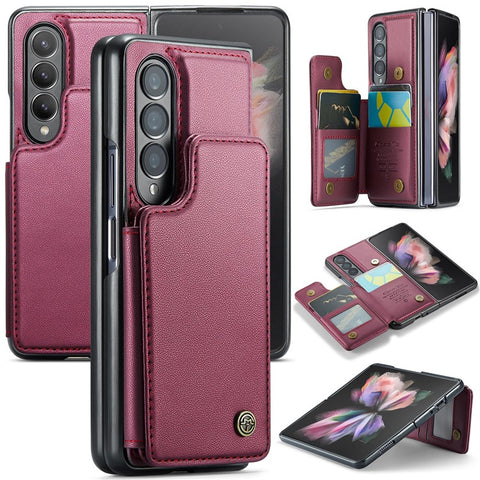 For Samsung Galaxy Z Fold3 5G Phone Case CASEME C22 Leather Back Cover with RFID Blocking Card Slots