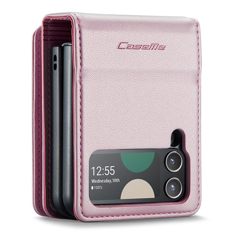 For Samsung Galaxy Z Flip3 5G Phone Case CASEME C22 Leather Back Cover with RFID Blocking Card Slots
