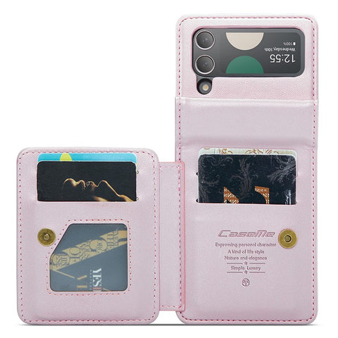 For Samsung Galaxy Z Flip3 5G Phone Case CASEME C22 Leather Back Cover with RFID Blocking Card Slots