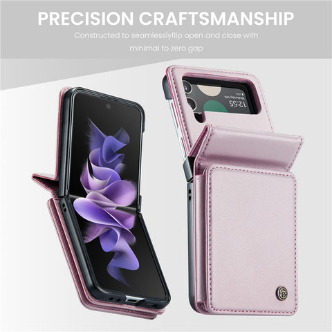 For Samsung Galaxy Z Flip3 5G Phone Case CASEME C22 Leather Back Cover with RFID Blocking Card Slots