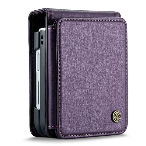 For Samsung Galaxy Z Flip4 5G Phone Case CASEME C22 Leather Back Cover with RFID Blocking Card Slots