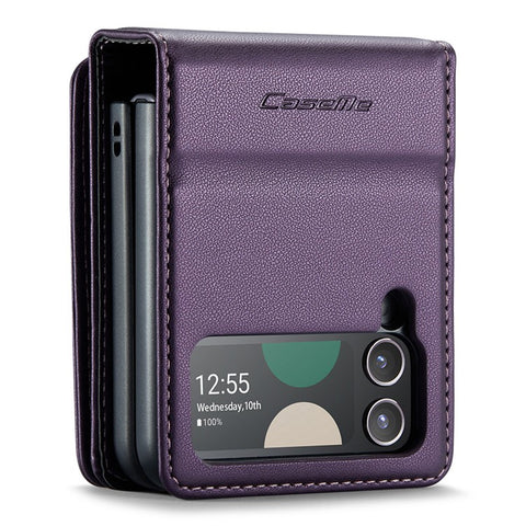 For Samsung Galaxy Z Flip4 5G Phone Case CASEME C22 Leather Back Cover with RFID Blocking Card Slots