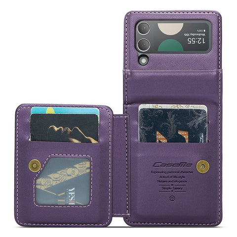 For Samsung Galaxy Z Flip4 5G Phone Case CASEME C22 Leather Back Cover with RFID Blocking Card Slots