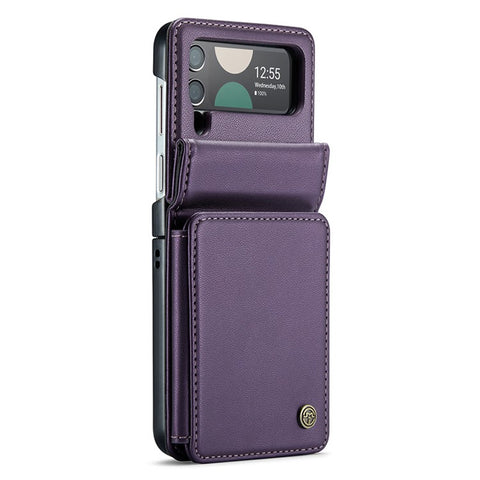 For Samsung Galaxy Z Flip4 5G Phone Case CASEME C22 Leather Back Cover with RFID Blocking Card Slots