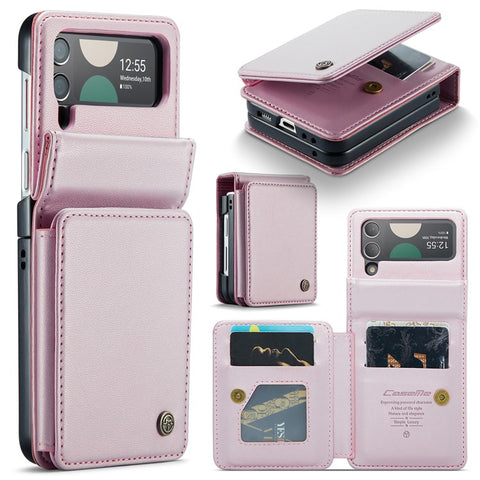 For Samsung Galaxy Z Flip4 5G Phone Case CASEME C22 Leather Back Cover with RFID Blocking Card Slots