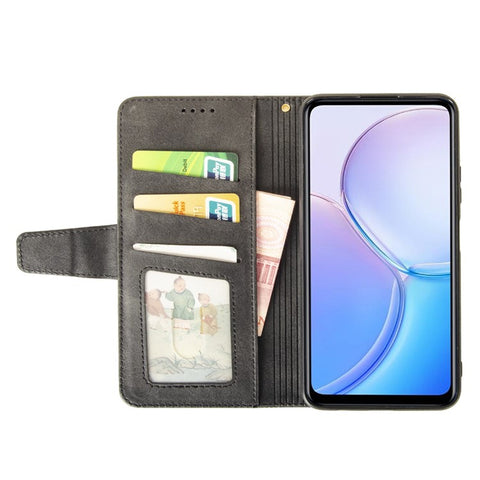 IDEWEI For Umidigi A15 Case Anti-fall Calf Texture Stand Phone Protective Cover