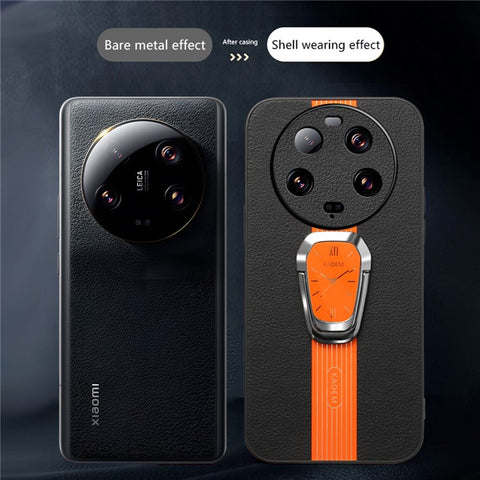 KADEM For Xiaomi 13 Ultra Case Phone Protector PU Leather Coated TPU+Acrylic Cover