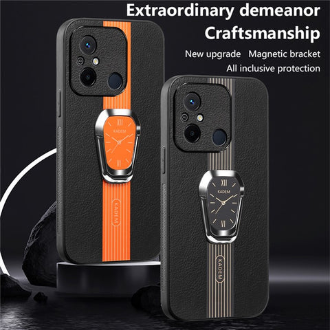 KADEM For Xiaomi Redmi 12C 4G Case Slim-Fit PU Leather+TPU+Acrylic Cell Phone Protector