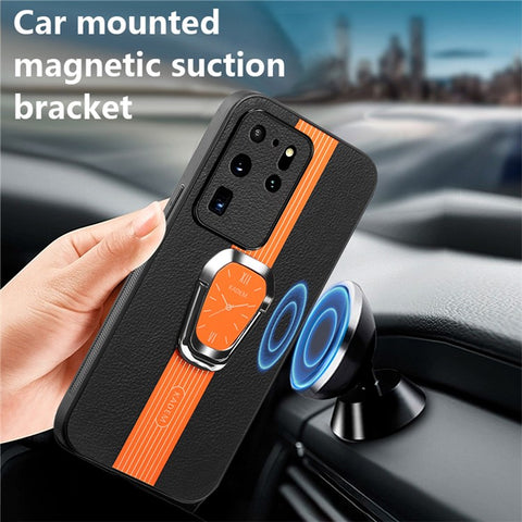 KADEM For Samsung Galaxy S20 Ultra Case Leather+TPU+Acrylic Folding Kickstand Cover