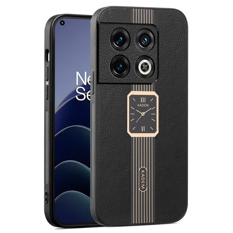 KADEM For OnePlus 10 Pro 5G Case Leather Coated TPU+Acrylic Shockproof Phone Cover