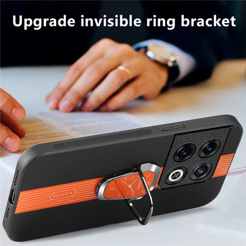 KADEM For OnePlus 10 Pro 5G Cover Shockproof TPU+Acrylic Phone Case with Leather Coating