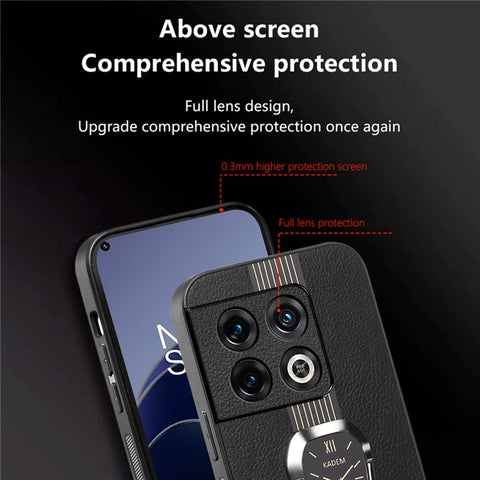KADEM For OnePlus 10 Pro 5G Cover Shockproof TPU+Acrylic Phone Case with Leather Coating