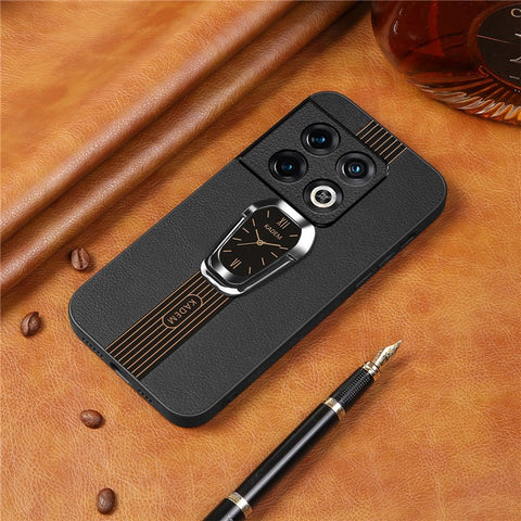 KADEM For OnePlus 10 Pro 5G Cover Shockproof TPU+Acrylic Phone Case with Leather Coating