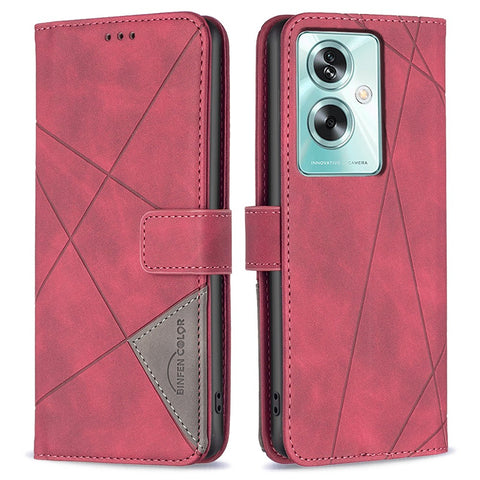 BINFEN COLOR For Oppo A79 5G / A2 5G Phone Cases Wallet Stand Geometry Imprint Leather Cover