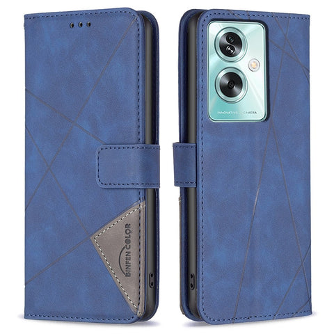 BINFEN COLOR For Oppo A79 5G / A2 5G Phone Cases Wallet Stand Geometry Imprint Leather Cover