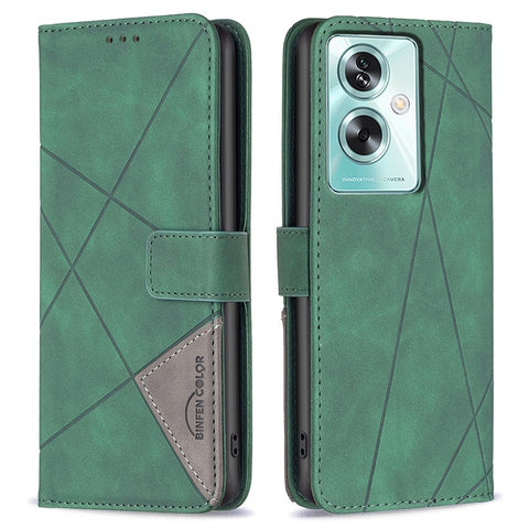 BINFEN COLOR For Oppo A79 5G / A2 5G Phone Cases Wallet Stand Geometry Imprint Leather Cover