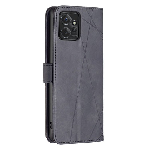 BINFEN COLOR For Motorola Moto G Power (2024) Phone Cases Wallet Stand Geometry Imprint Leather Cover