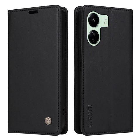 YIKATU YK-001 For Xiaomi Redmi 13C 4G / 13C 5G / 13R 5G / Poco M6 5G / Poco C65 4G Case Anti-Scratch Leather Flip Stand Phone Cover