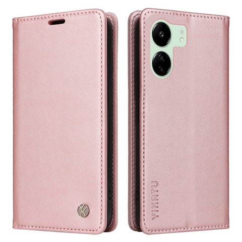 YIKATU YK-001 For Xiaomi Redmi 13C 4G / 13C 5G / 13R 5G / Poco M6 5G / Poco C65 4G Case Anti-Scratch Leather Flip Stand Phone Cover