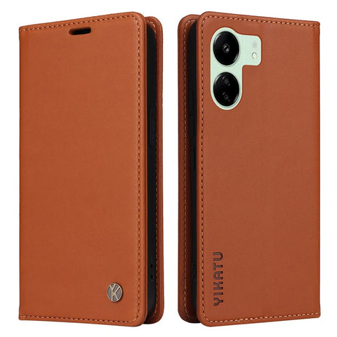 YIKATU YK-001 For Xiaomi Redmi 13C 4G / 13C 5G / 13R 5G / Poco M6 5G / Poco C65 4G Case Anti-Scratch Leather Flip Stand Phone Cover