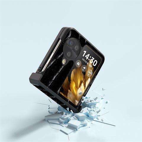 ABEEL For Oppo Find N3 Flip 5G Folding Phone Case Hinge Protection Crocodile Texture Cover