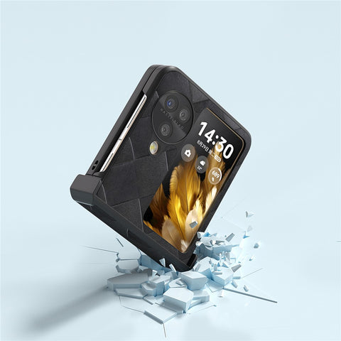 ABEEL For Oppo Find N3 Flip 5G Case Hinge Protection Leather Coated Hard PC Cover