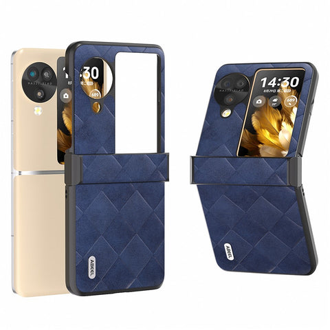 ABEEL For Oppo Find N3 Flip 5G Case Hinge Protection Leather Coated Hard PC Cover