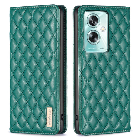 BINFEN COLOR BF16 For Oppo A79 5G / A2 5G Case TPU + PU Leather Rhombus Cell Phone Cover