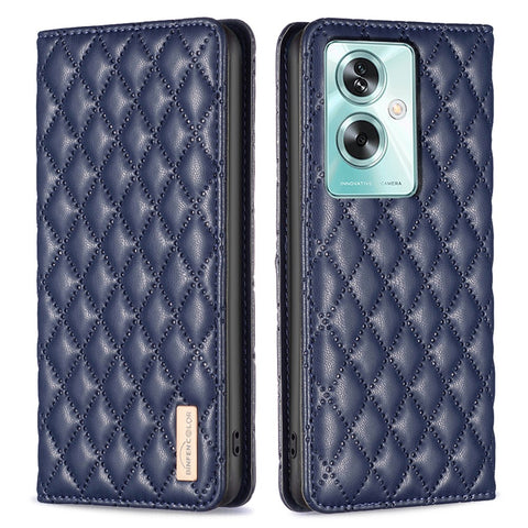 BINFEN COLOR BF16 For Oppo A79 5G / A2 5G Case TPU + PU Leather Rhombus Cell Phone Cover