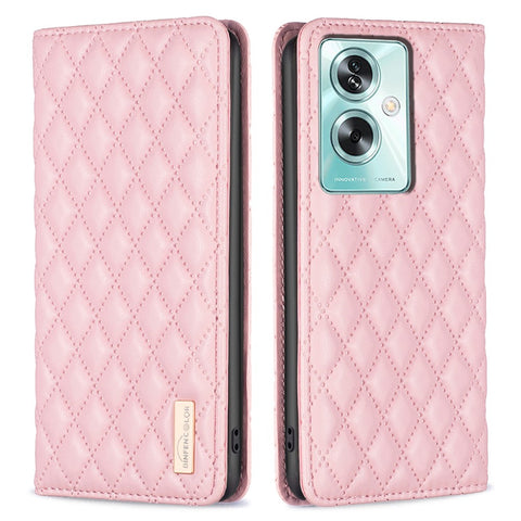 BINFEN COLOR BF16 For Oppo A79 5G / A2 5G Case TPU + PU Leather Rhombus Cell Phone Cover