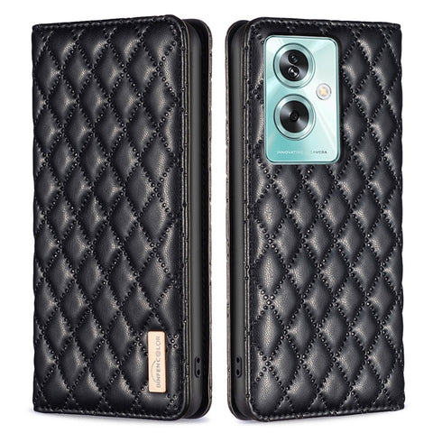 BINFEN COLOR BF16 For Oppo A79 5G / A2 5G Case TPU + PU Leather Rhombus Cell Phone Cover