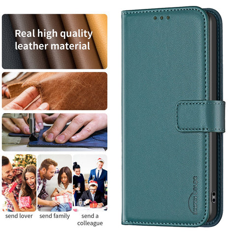 BINFEN COLOR BF17 For Oppo A79 5G / A2 5G Shockproof PU Leather Phone Case Stand Mobile Phone Cover