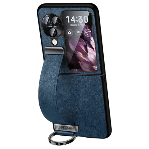 SULADA Fashion Series for Oppo Find N3 Flip 5G Phone Case Retractable Hand Strap Kickstand Cover