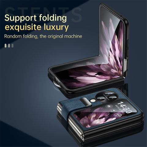 SULADA Fashion Series for Oppo Find N3 Flip 5G Phone Case Retractable Hand Strap Kickstand Cover