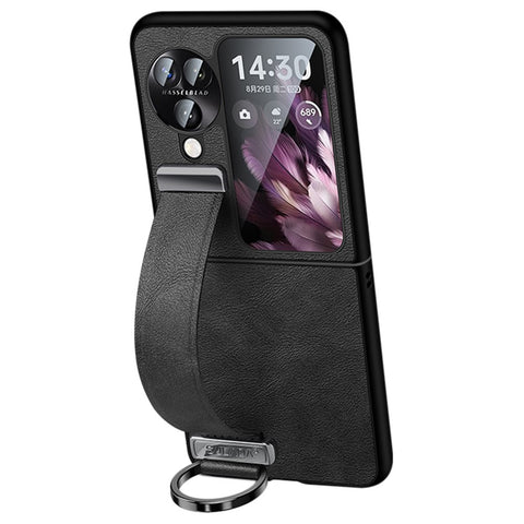 SULADA Fashion Series for Oppo Find N3 Flip 5G Phone Case Retractable Hand Strap Kickstand Cover