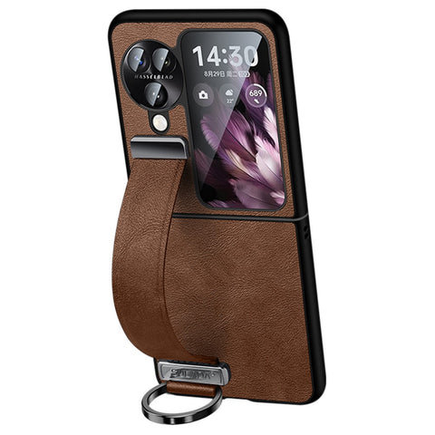 SULADA Fashion Series for Oppo Find N3 Flip 5G Phone Case Retractable Hand Strap Kickstand Cover