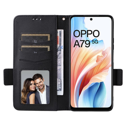 For Oppo A79 5G / A2 5G / OnePlus Nord N30 SE 5G Cover PU Leather Wallet Anti-Scratch Cell Phone Case with Strap