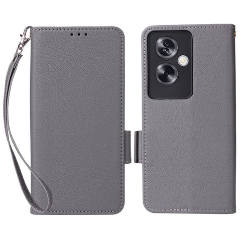 For Oppo A79 5G / A2 5G / OnePlus Nord N30 SE 5G Cover PU Leather Wallet Anti-Scratch Cell Phone Case with Strap