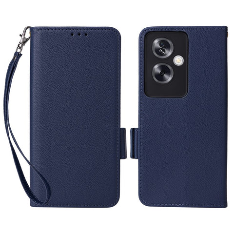For Oppo A79 5G / A2 5G / OnePlus Nord N30 SE 5G Cover PU Leather Wallet Anti-Scratch Cell Phone Case with Strap