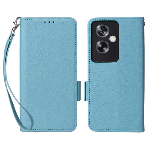 For Oppo A79 5G / A2 5G / OnePlus Nord N30 SE 5G Cover PU Leather Wallet Anti-Scratch Cell Phone Case with Strap
