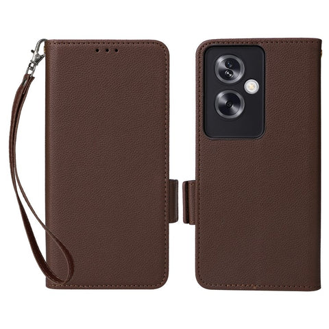 For Oppo A79 5G / A2 5G / OnePlus Nord N30 SE 5G Cover PU Leather Wallet Anti-Scratch Cell Phone Case with Strap
