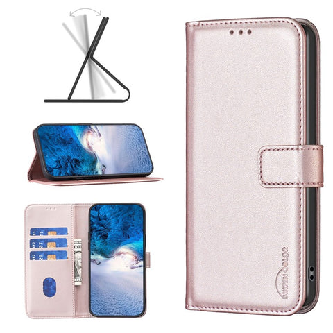 BINFEN COLOR BF17 For Motorola Moto G Power (2024) Case Anti-Drop Wallet Phone Case PU Leather Flip Cover