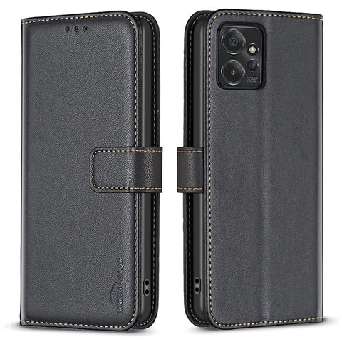 BINFEN COLOR BF17 For Motorola Moto G Power (2024) Case Anti-Drop Wallet Phone Case PU Leather Flip Cover
