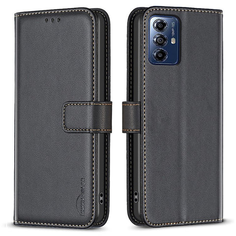 BINFEN COLOR BF17 For Motorola Moto G Play (2024) 4G Case PU Leather Flip Phone Cover with Wallet